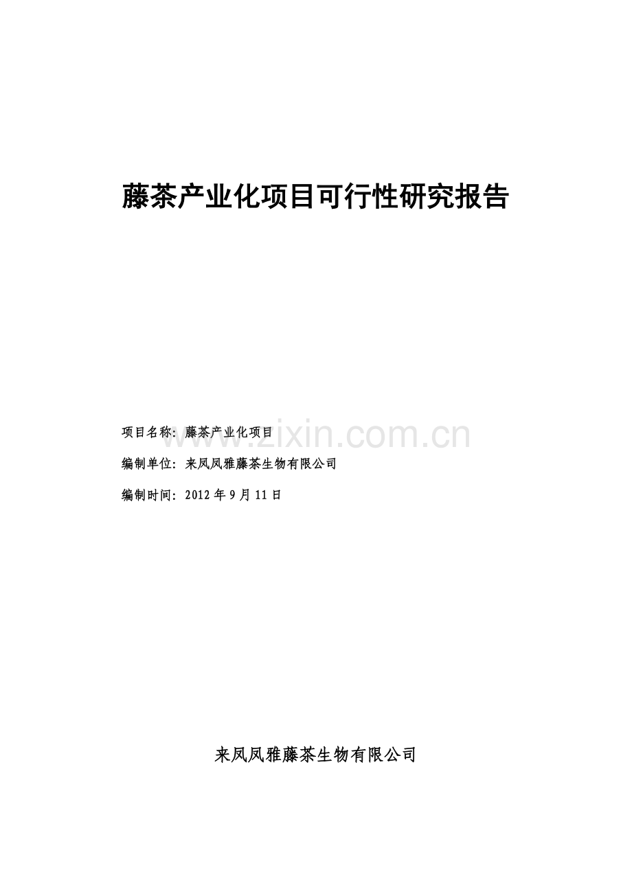 藤茶申请建设可行性分析报告书.doc_第1页