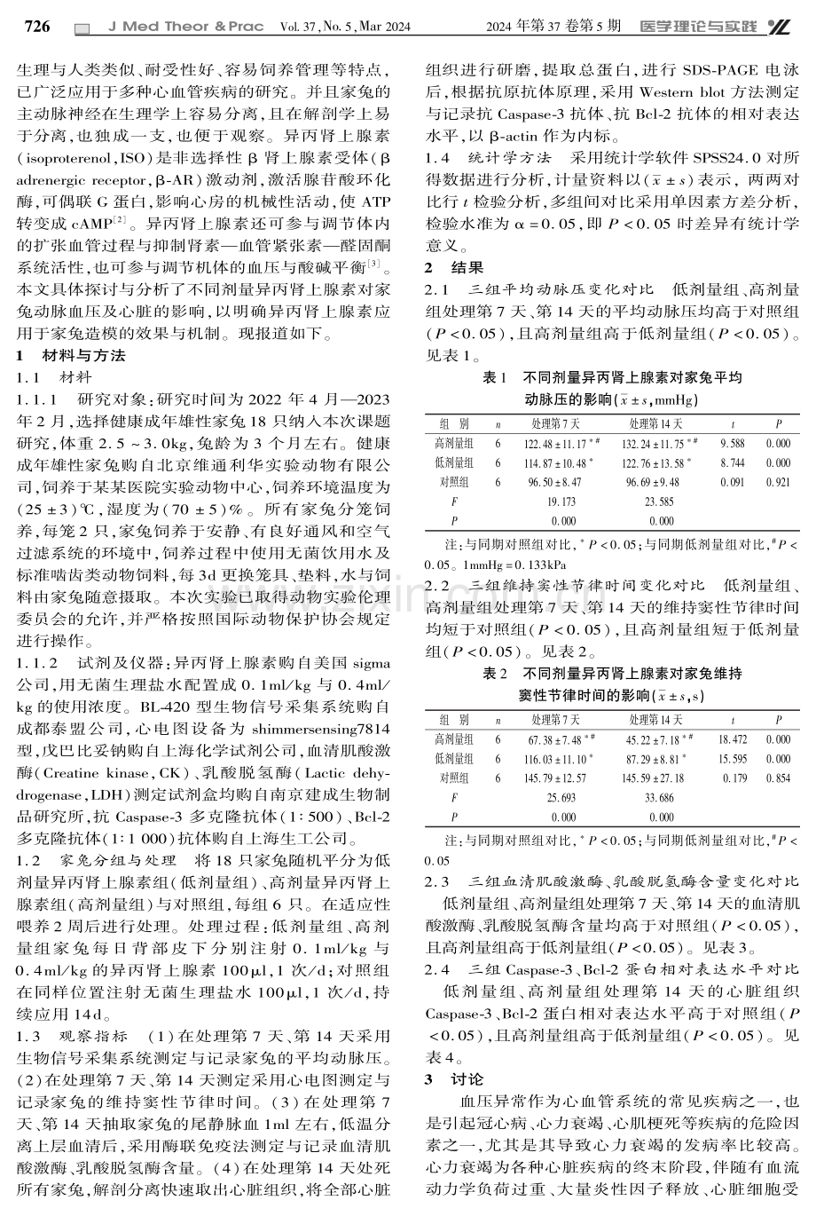 不同剂量异丙肾上腺素对家兔动脉血压及心脏损伤的影响探讨.pdf_第2页