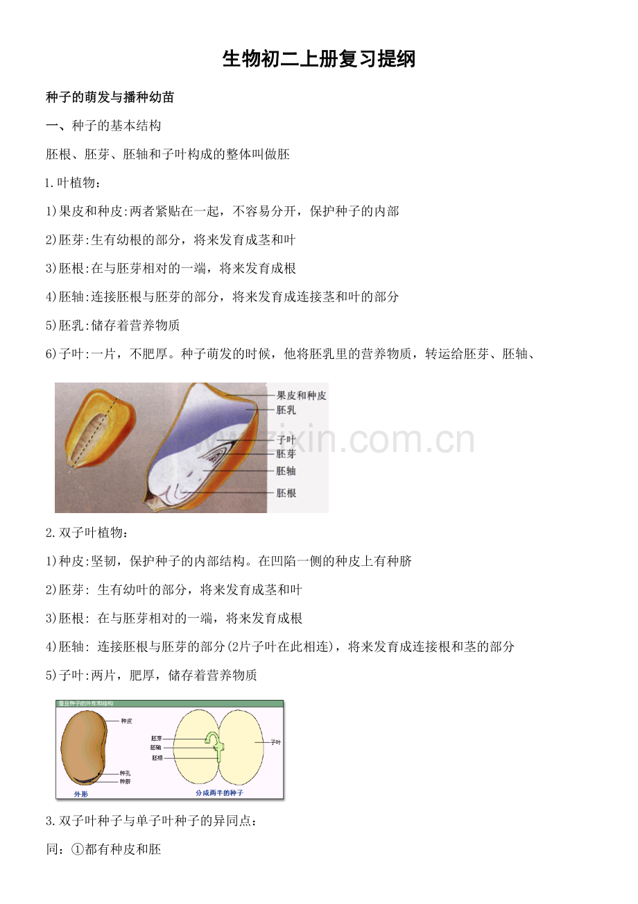 2023年八年级上册生物知识点汇总冀少版.doc_第1页