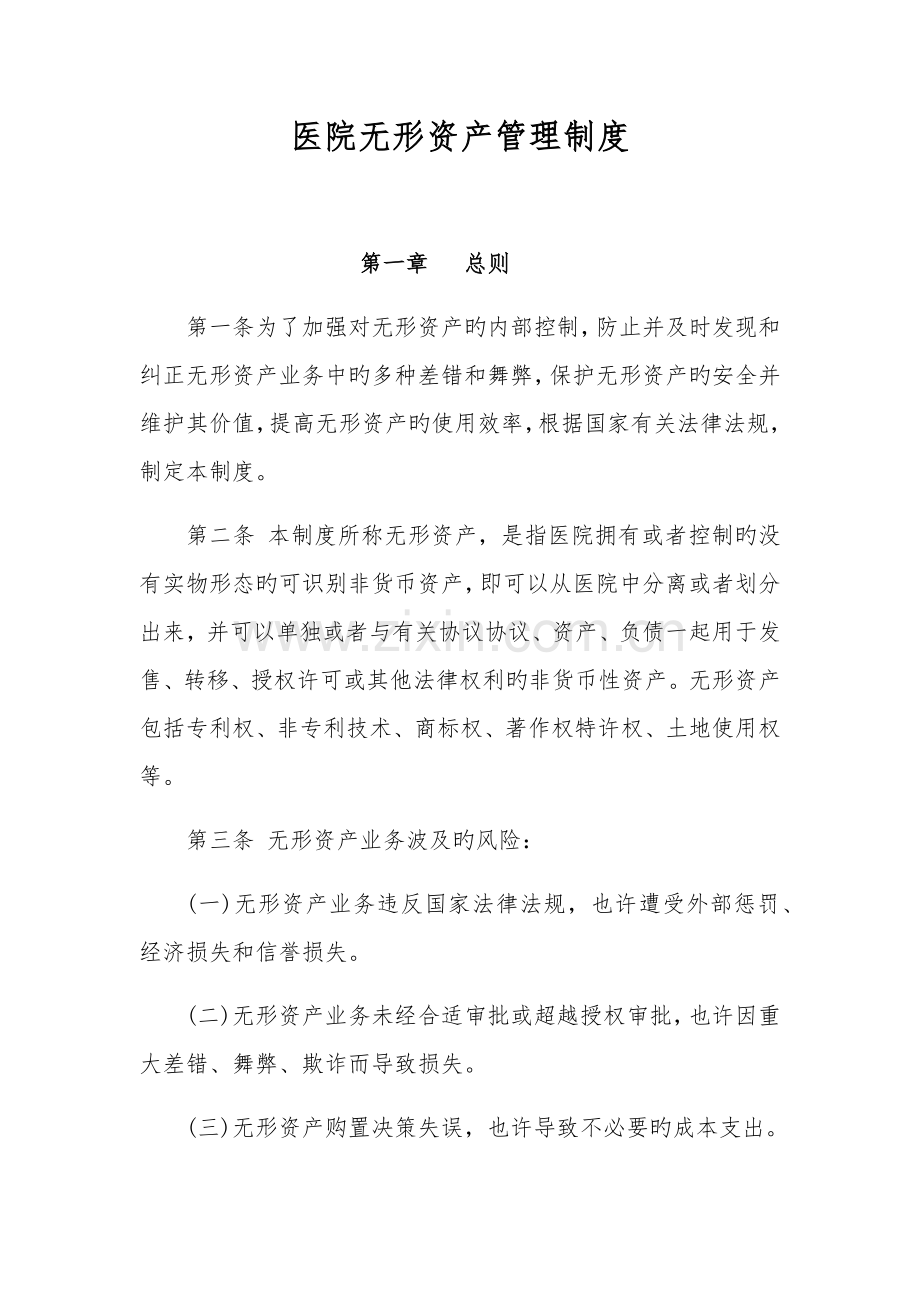 医院无形资产管理制度.docx_第1页