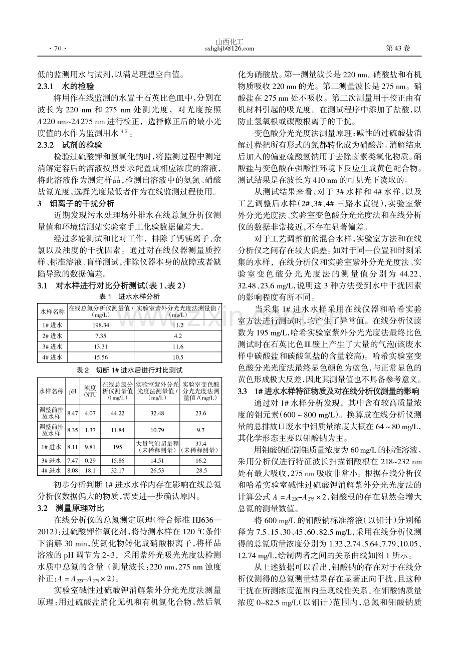 碱性过硫酸钾消解法在线测定总氮的干扰物分析.pdf_第2页