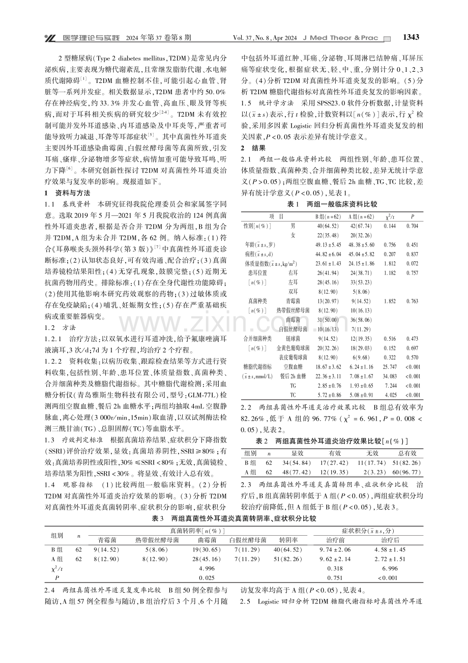 2型糖尿病对真菌性外耳道炎治疗效果与复发率的影响及临床意义探讨.pdf_第2页