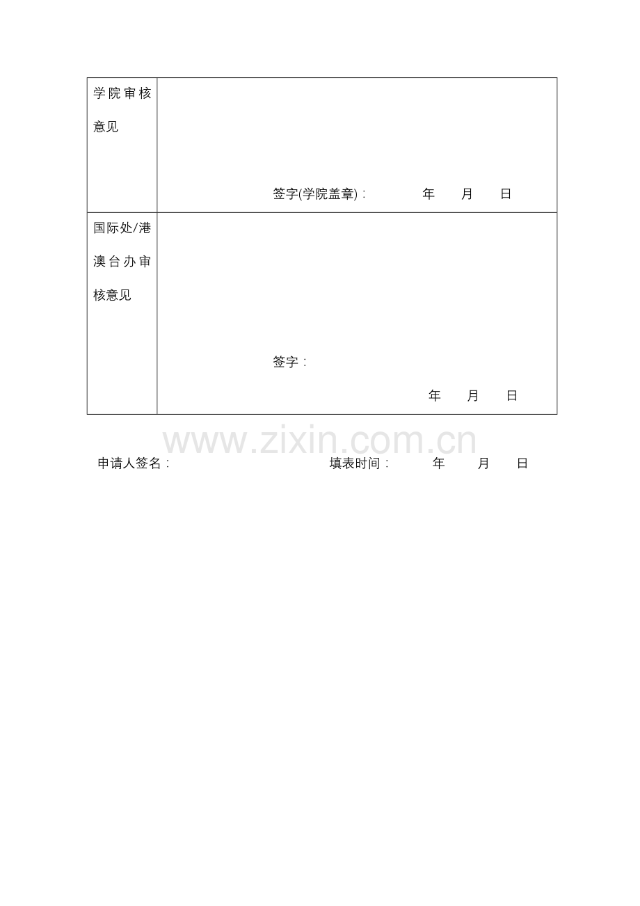 浙江工业大学出国境个人访问学习项目审核表本科生.doc_第2页