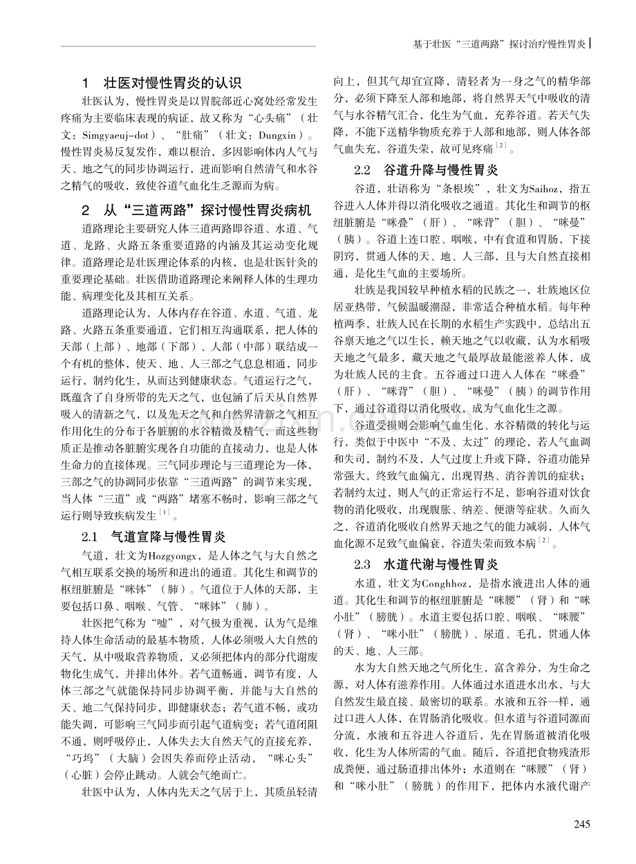 基于壮医“三道两路”探讨治疗慢性胃炎.pdf_第2页