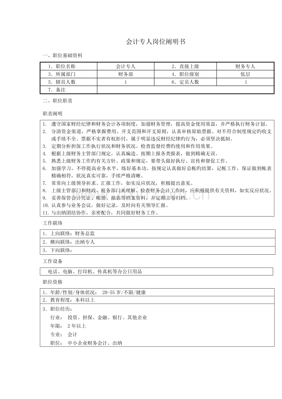 投资担保公司财务部岗位职责.doc_第3页