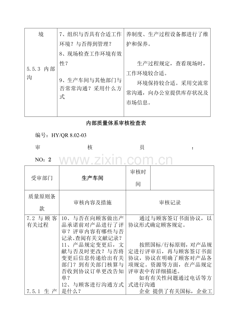 API内审审核检查表生产车间.doc_第2页