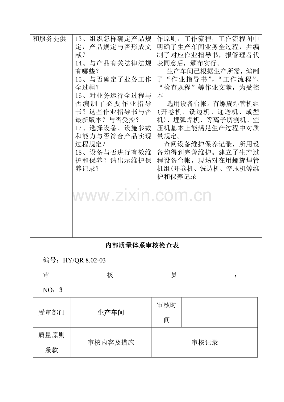 API内审审核检查表生产车间.doc_第3页