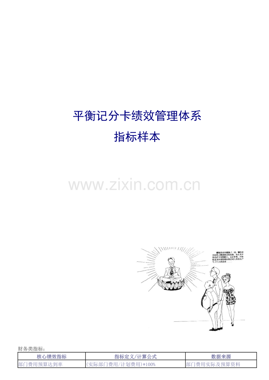 平衡计分卡绩效管理指标样本.doc_第1页