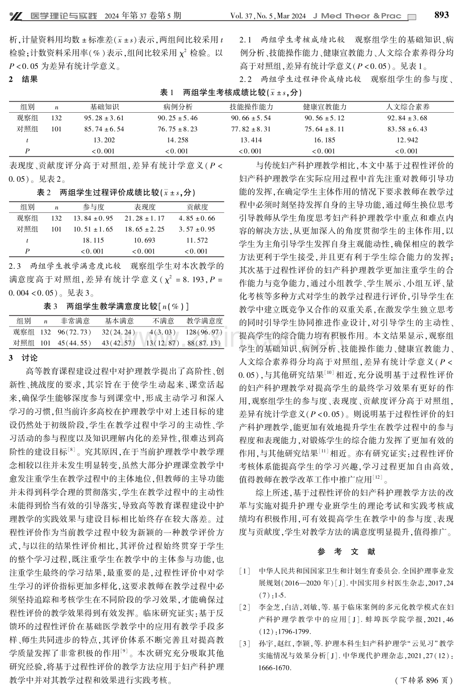 基于过程性评价的妇产科护理教学方法的改革与实施效果分析.pdf_第3页