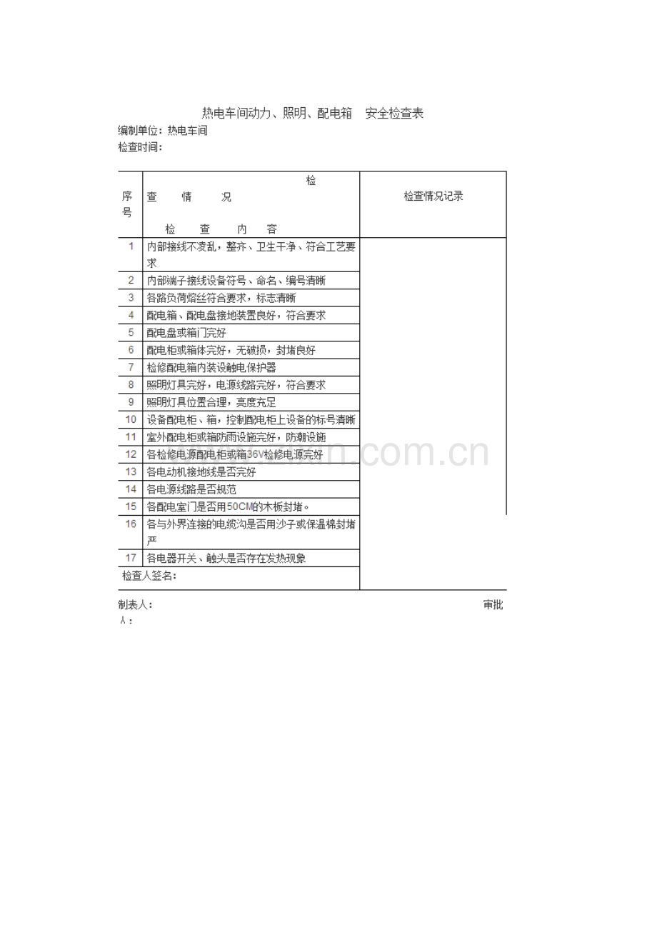 2023年电厂人必须知道火力发电厂全套安全检查表供参考.docx_第2页