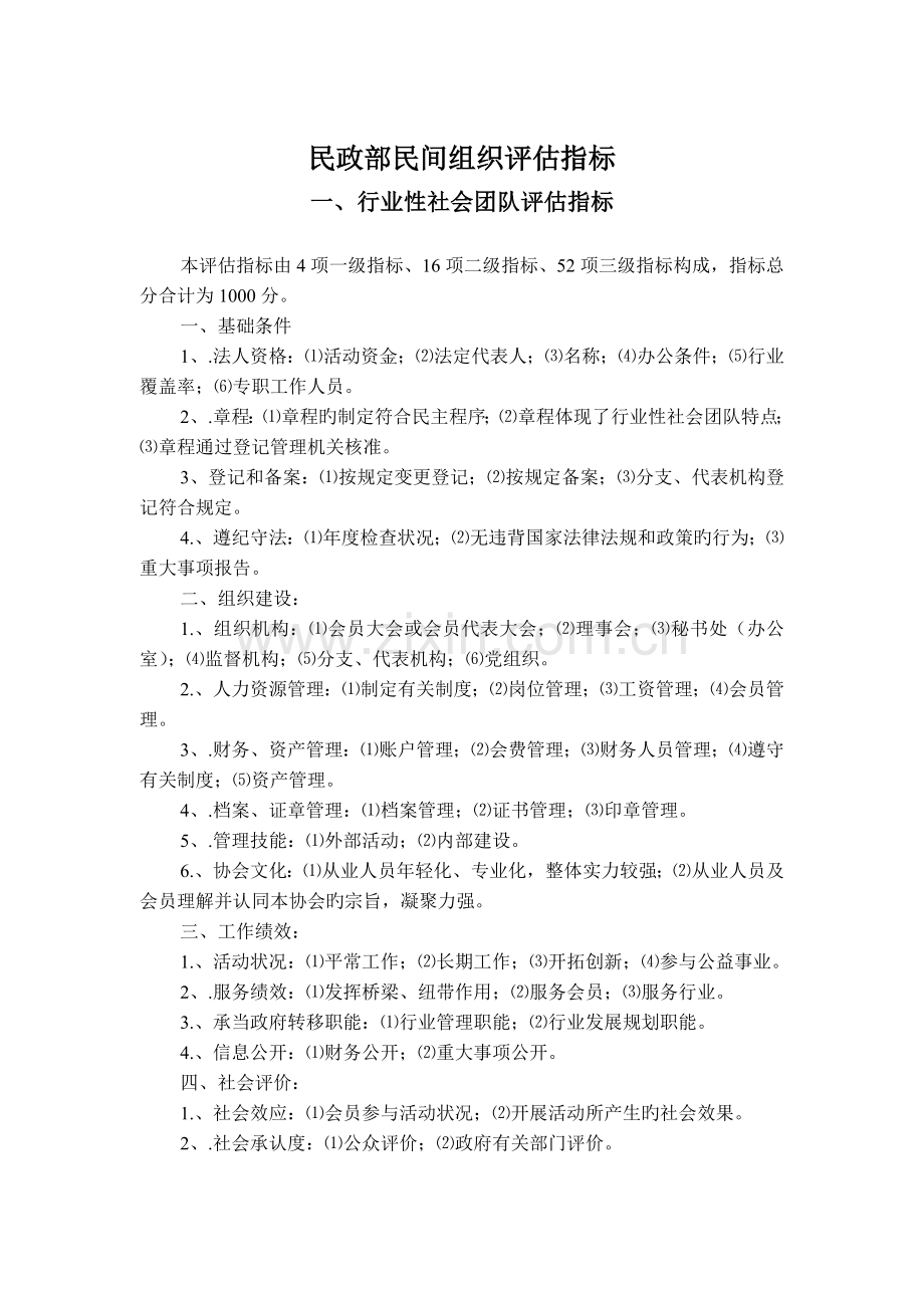 民政部民间组织评估指标.doc_第1页