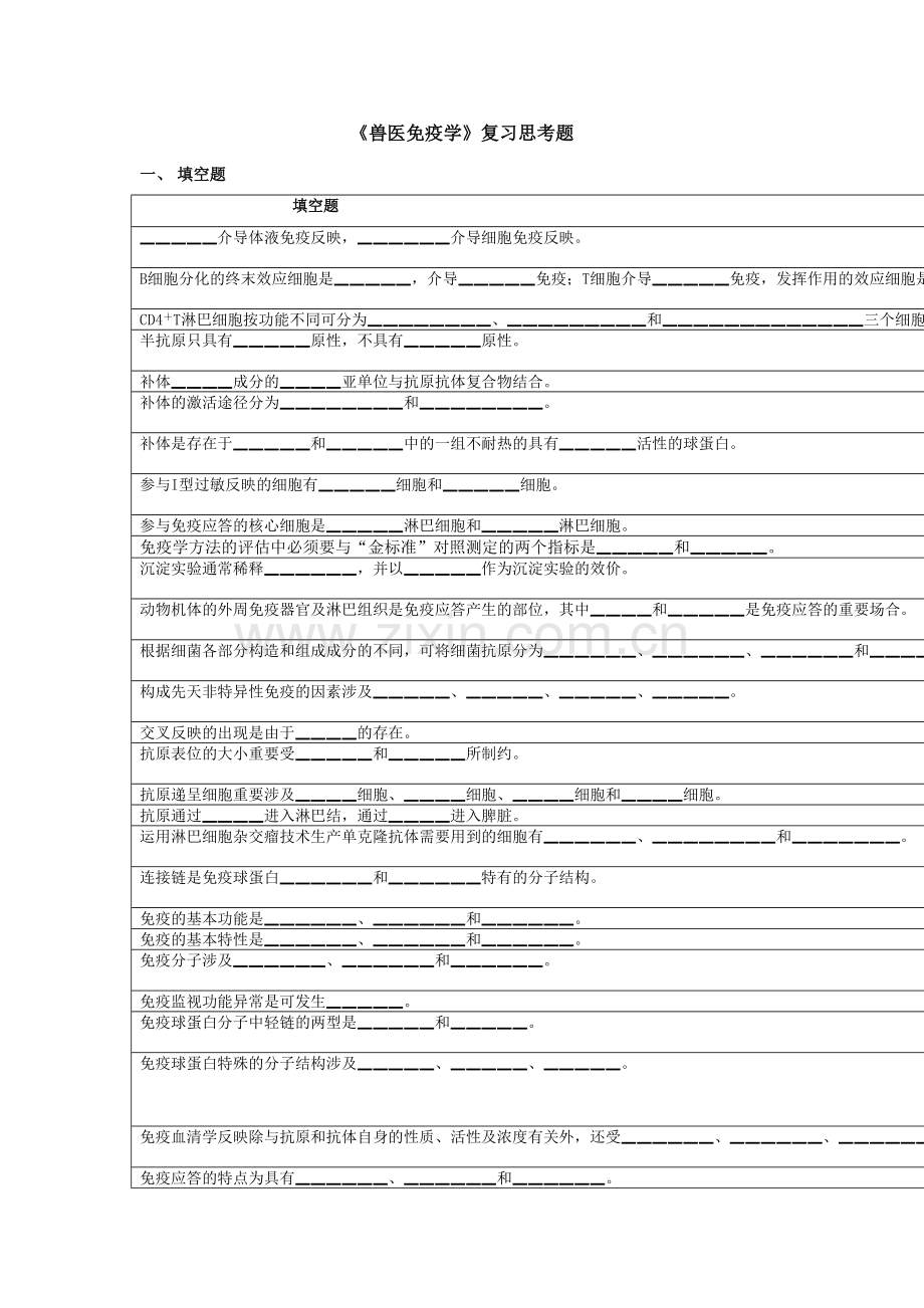 2023年兽医免疫学复习思考题.doc_第1页