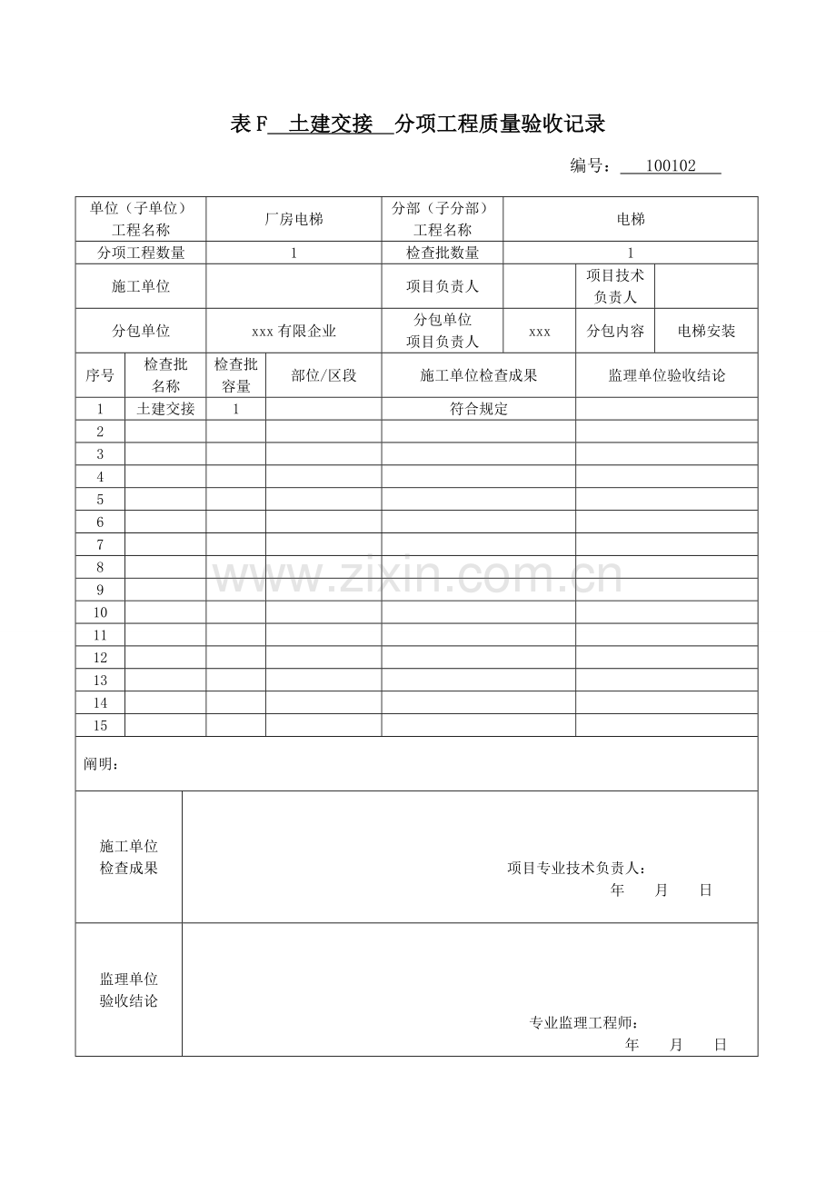 电梯新版分项工程质量验收记录表填表说明.doc_第2页