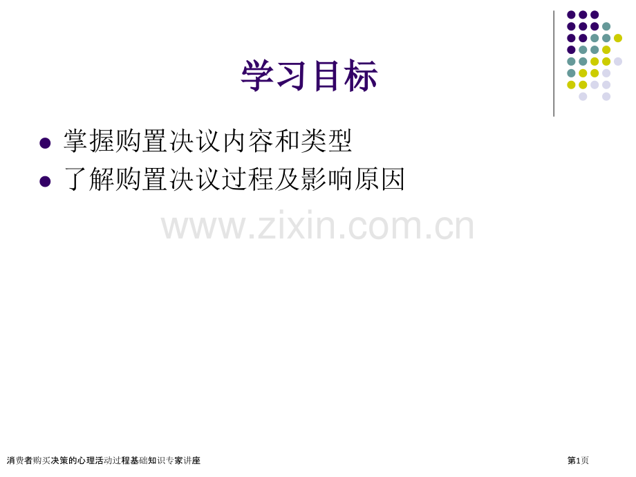 消费者购买决策的心理活动过程基础知识专家讲座.pptx_第1页