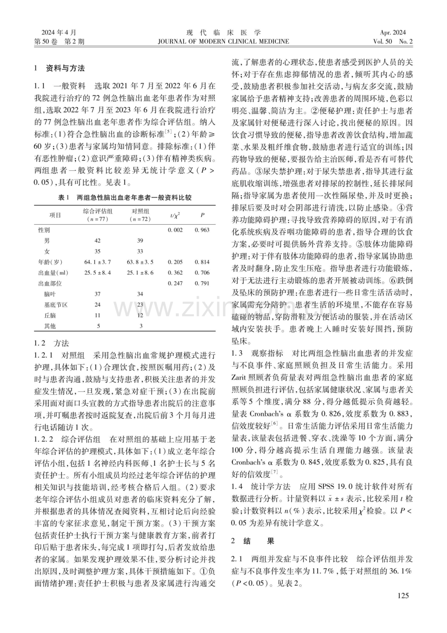 基于老年综合评估的护理在急性脑出血患者中的应用.pdf_第2页