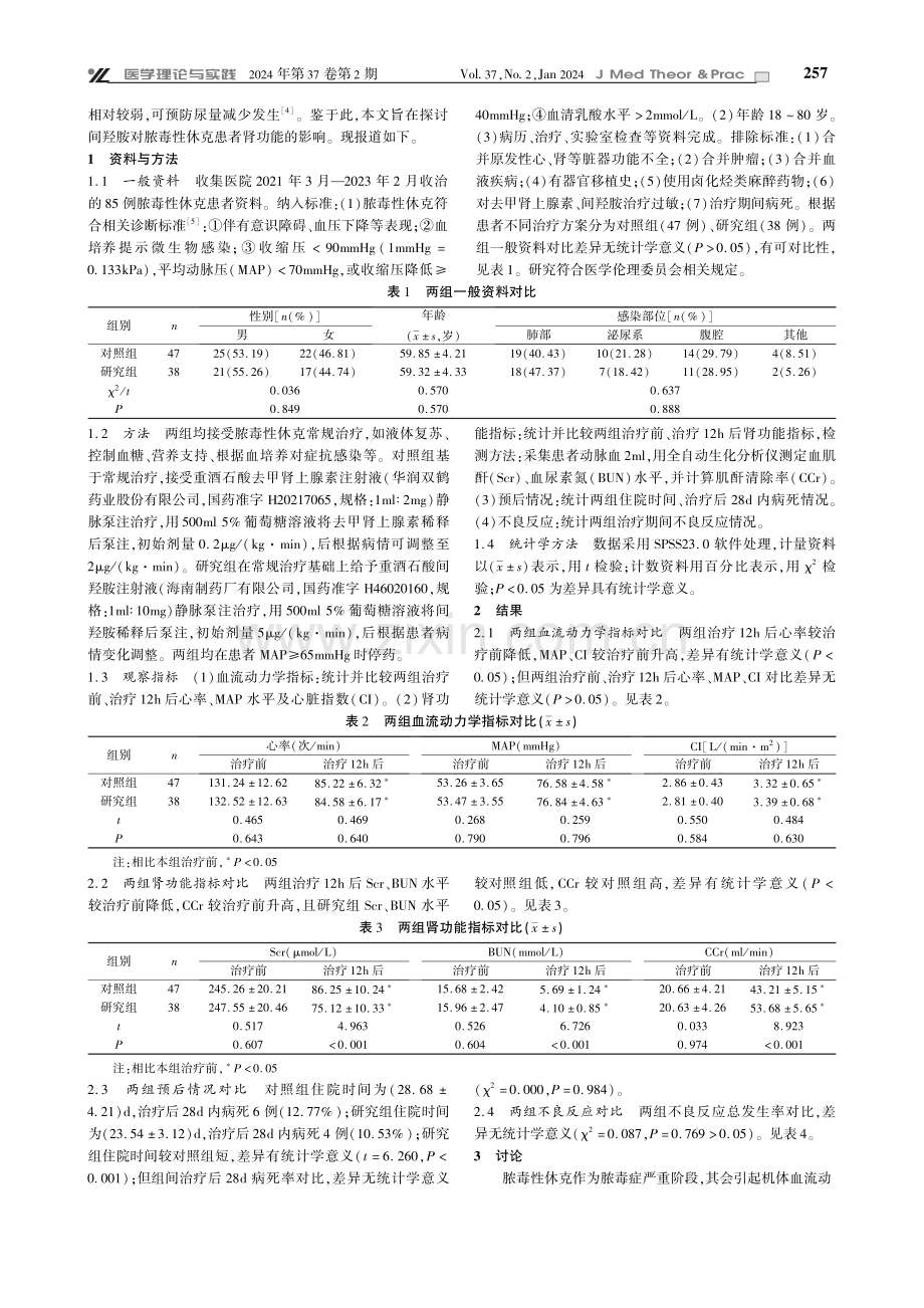 间羟胺对脓毒性休克患者肾功能的影响.pdf_第2页