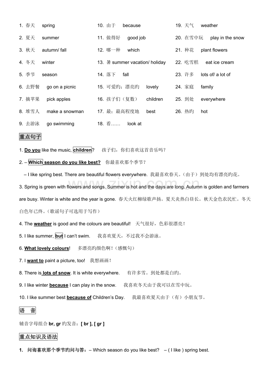 2023年新版五年级英语下册知识点归纳.doc_第3页