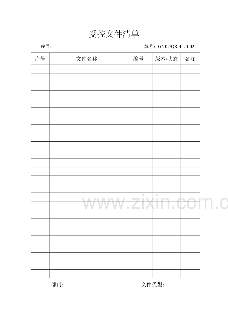 医疗器械公司质量手册表格.doc_第2页