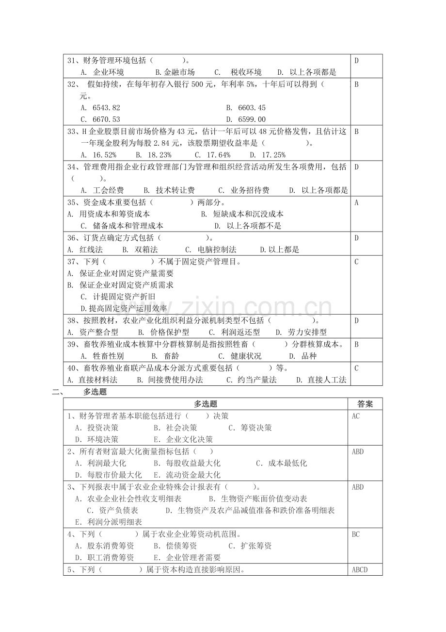 农业企业财务管理与分析模拟试题.doc_第3页