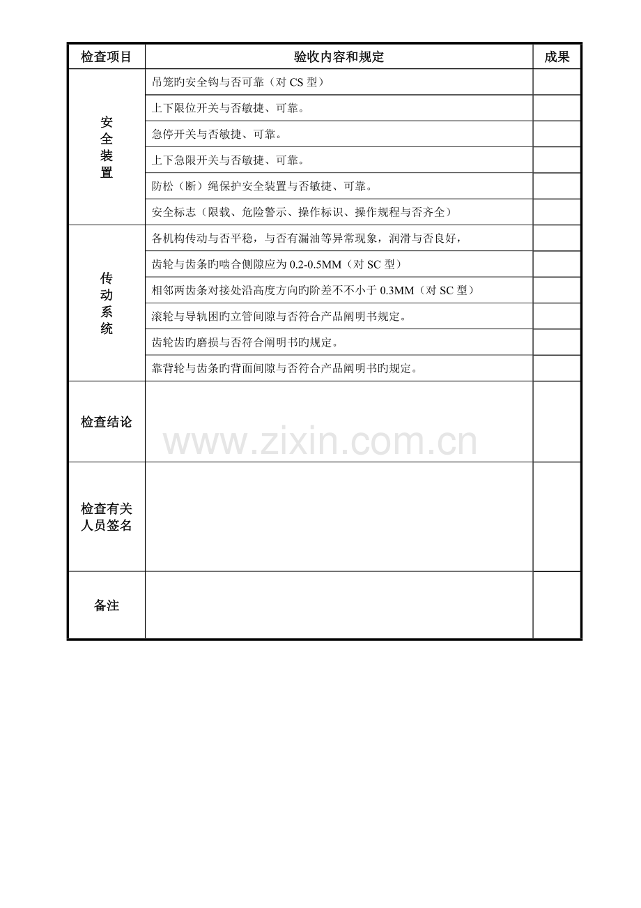 外用施工电梯专项检查表格.doc_第2页