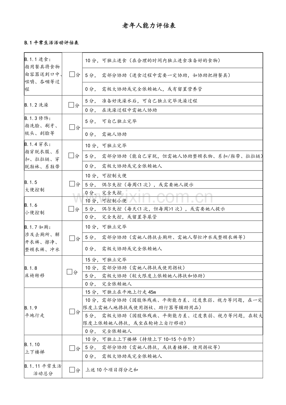 老年人能力评估基本信息表.doc_第3页