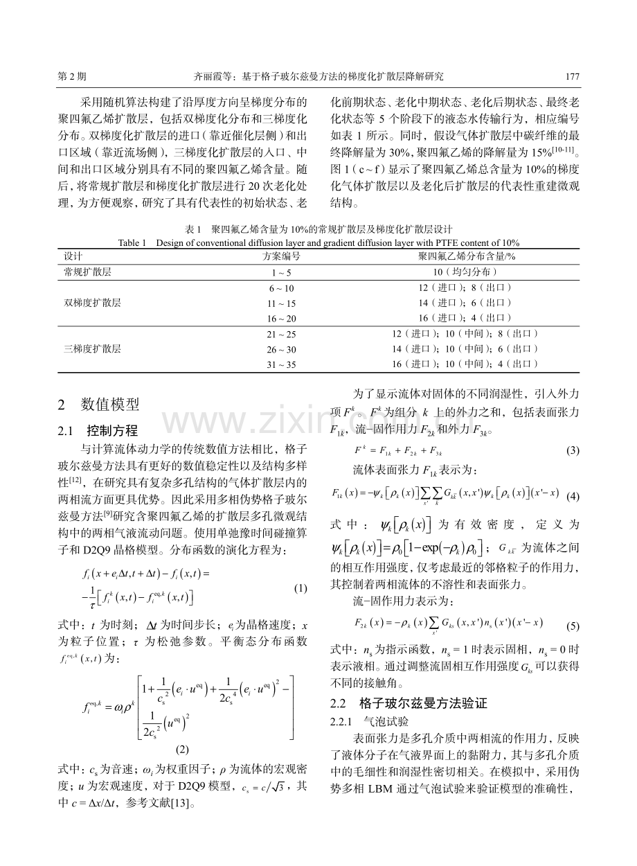 基于格子玻尔兹曼方法的梯度化扩散层降解研究.pdf_第3页