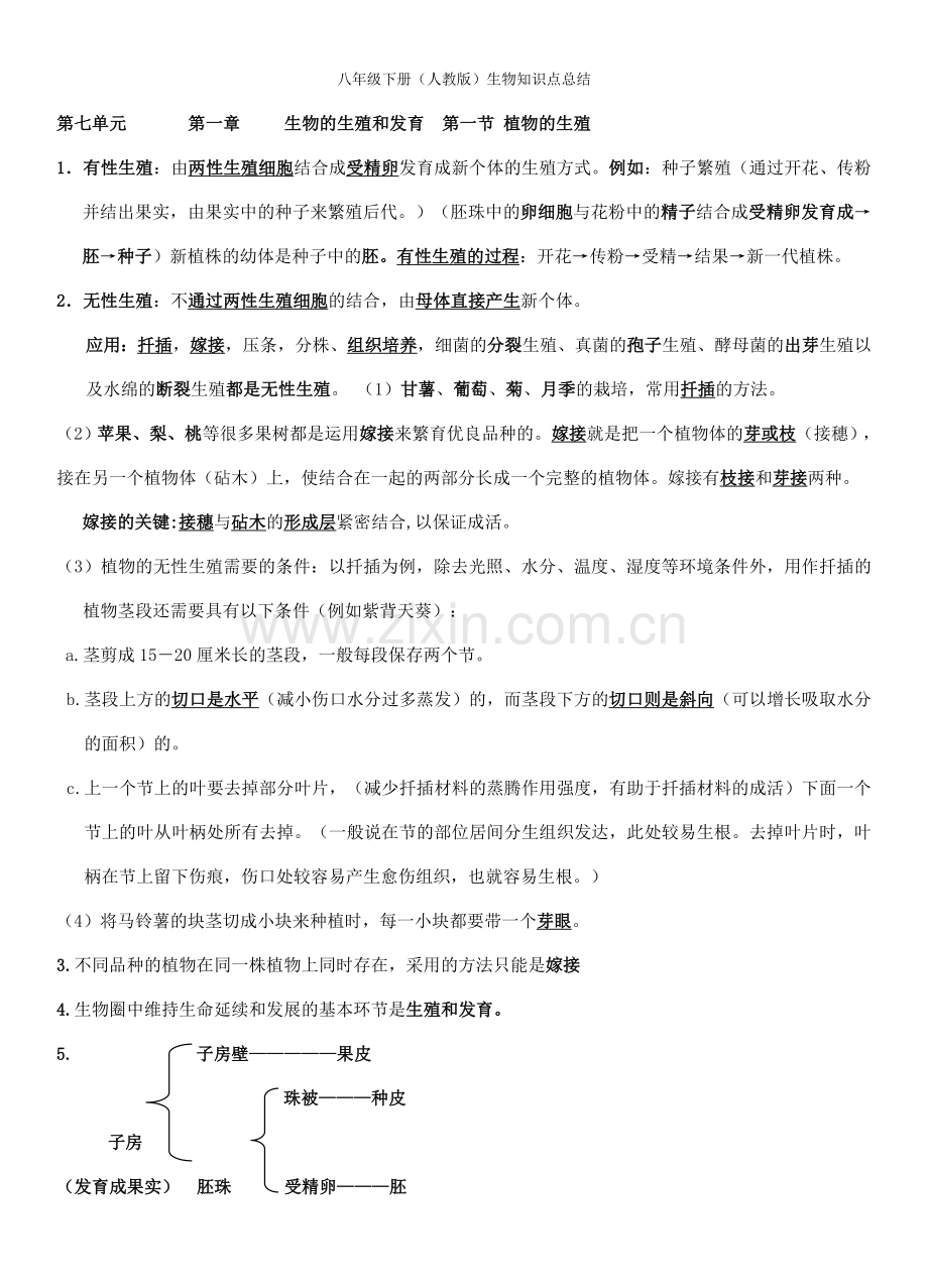 2023年八年级下册生物期中知识点.doc_第1页