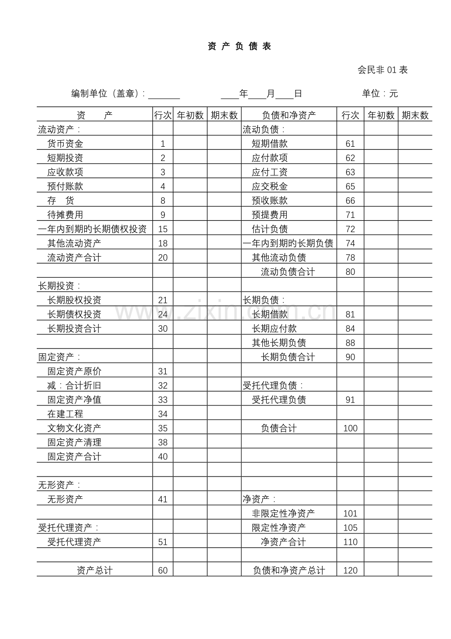 《民间非营利性质组织》会计报表.doc_第1页