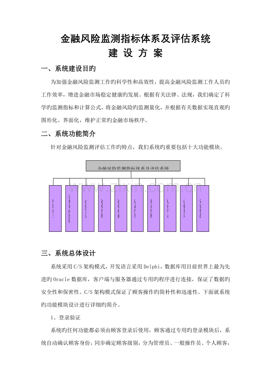 金融风险指标监测体系及评估系统建设方案.doc_第1页