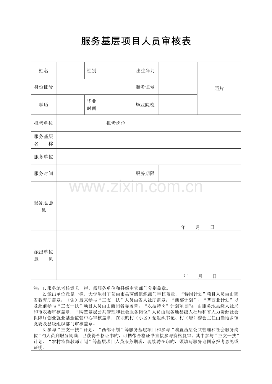 服务基层项目人员审核表.doc_第1页