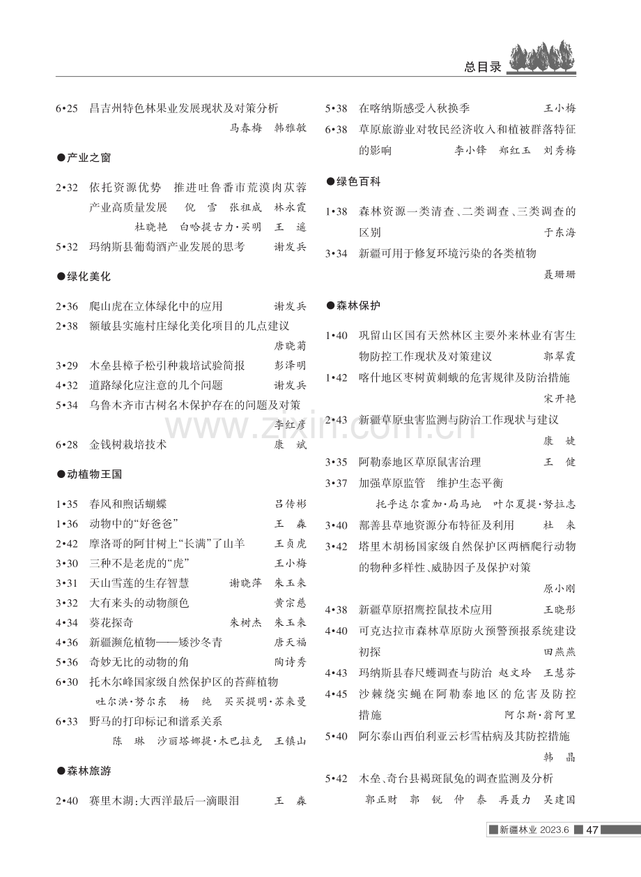 《新疆林业》2023年总目录.pdf_第3页