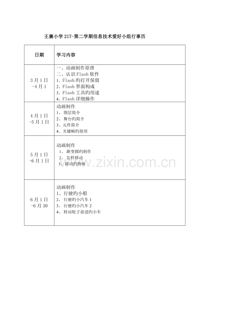 小学信息技术兴趣小组活动方案和行事历.doc_第3页