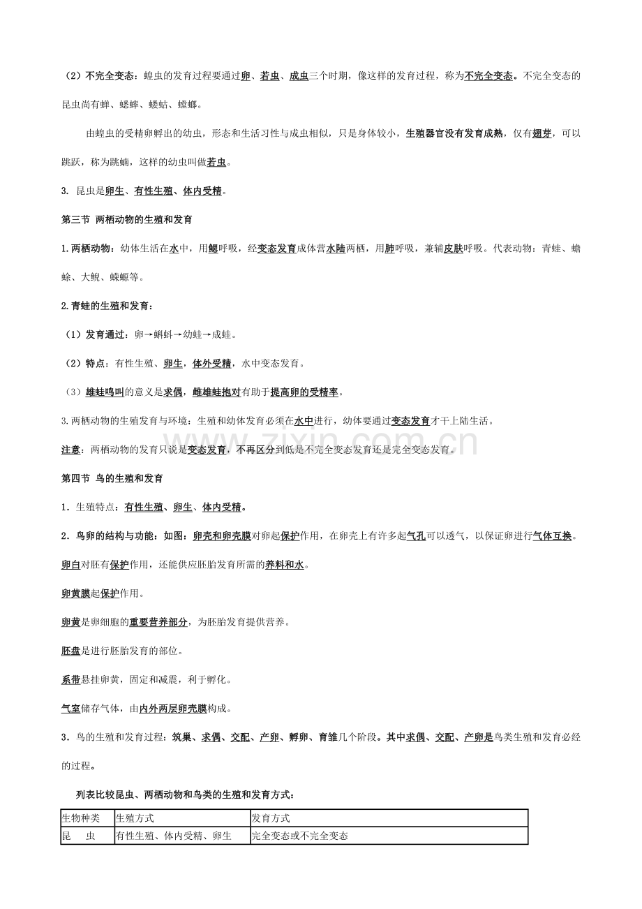 2023年八年级下册生物知识点复习题.doc_第2页