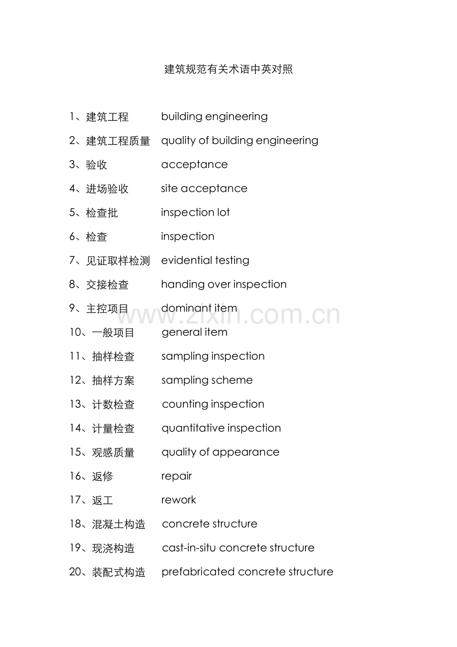 建筑规范相关术语中英对照.doc_第1页