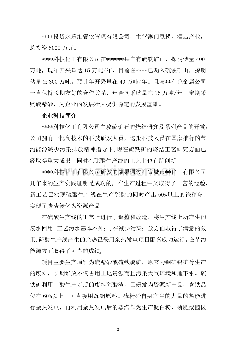 年产200kt硫酸项目可行性研究报告书-520.doc_第2页