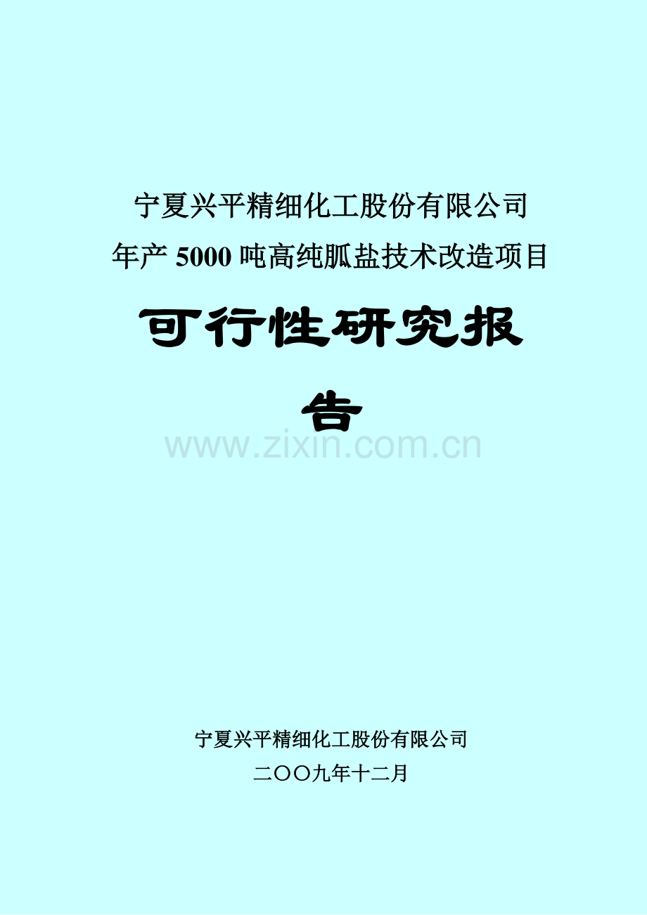 年产5000吨高纯胍盐技术改造项目建设投资可行性研究报告.doc_第1页