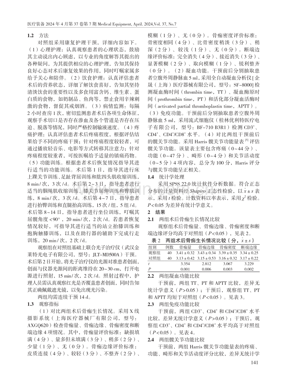 光子治疗仪联合康复护理对股骨粗隆间骨折患者凝血功能和免疫功能的影响.pdf_第2页