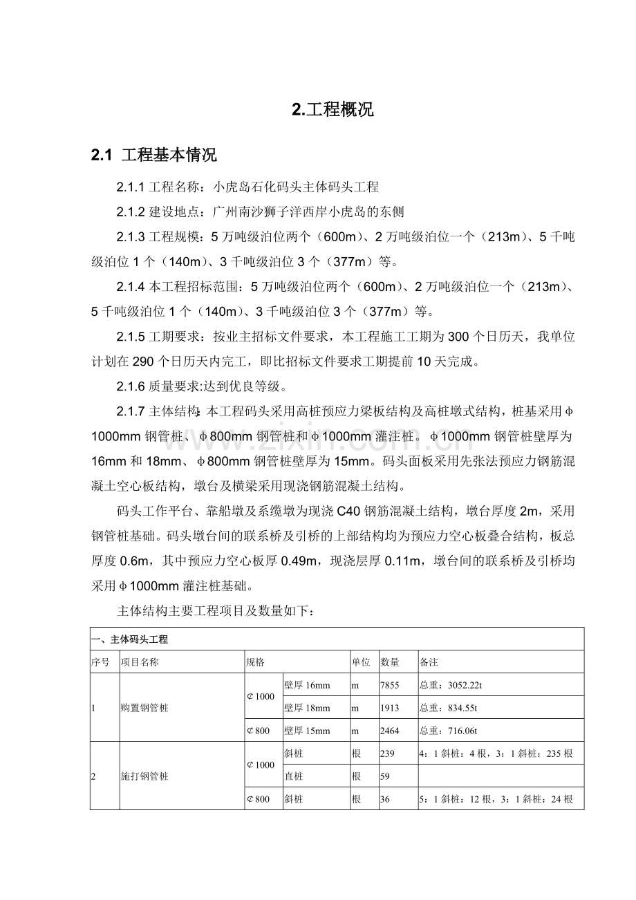 石化码头主体码头工程施工组织设计.doc_第1页