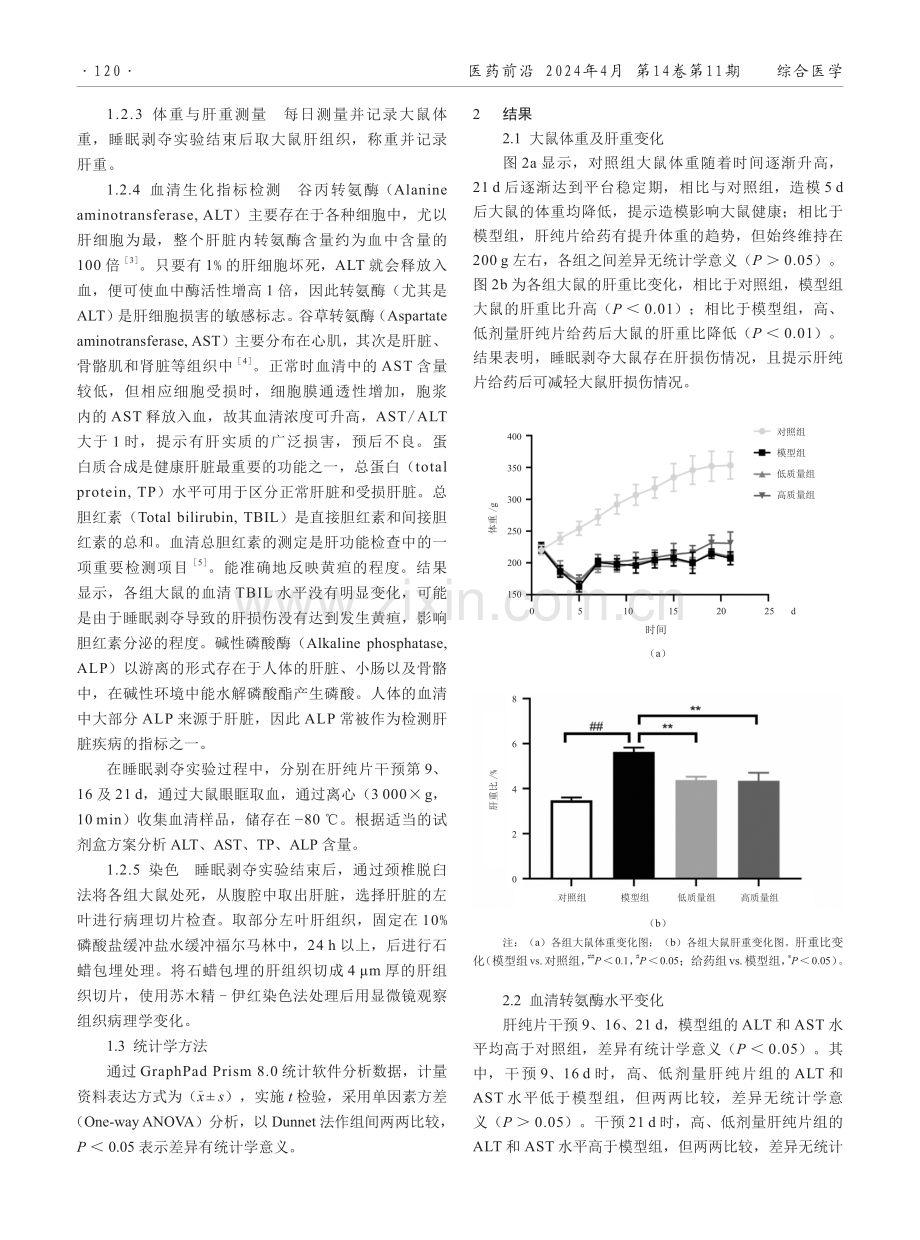 肝纯片对睡眠剥夺致肝损伤大鼠的影响.pdf_第2页