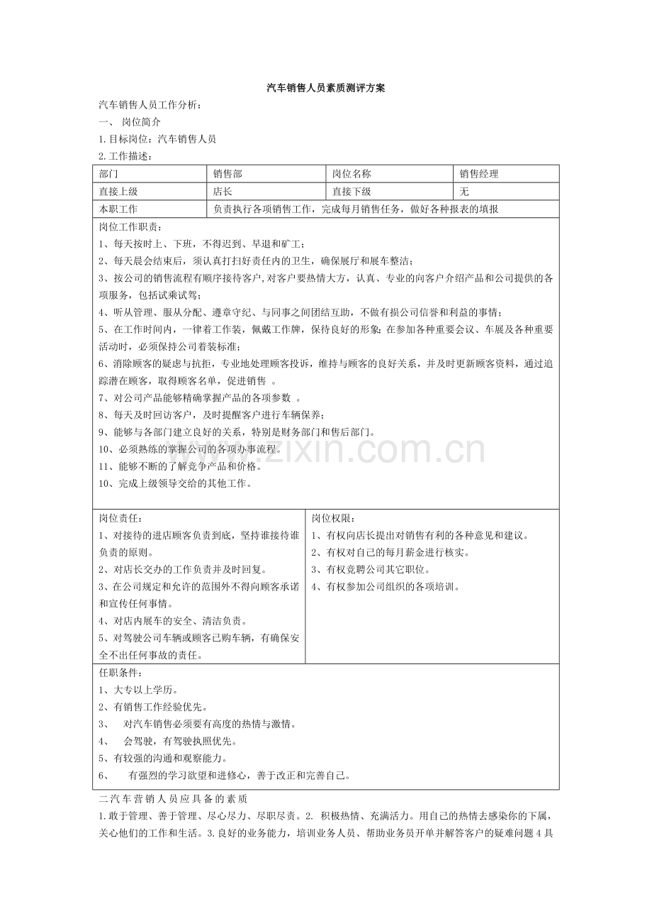 销售人员素质测评方案.doc_第1页