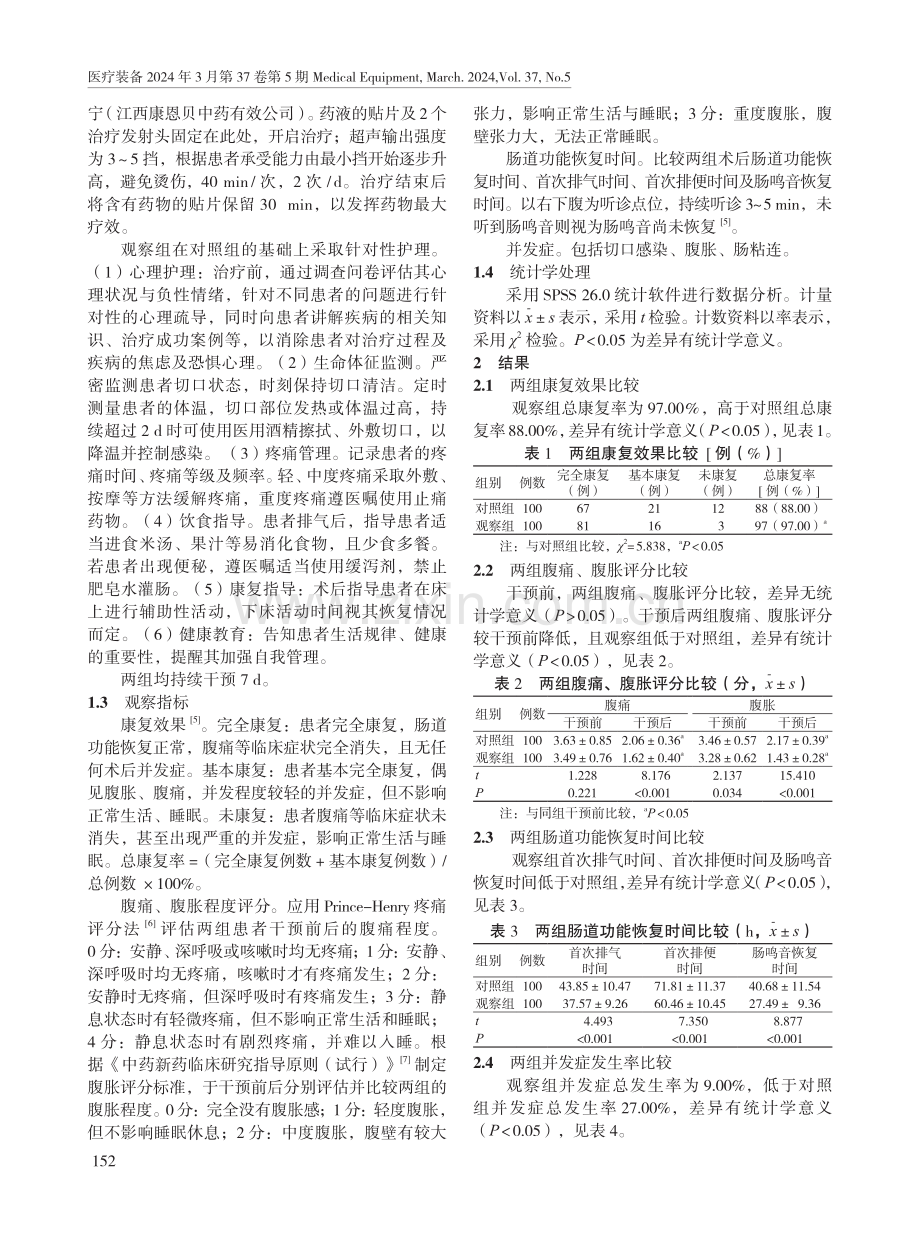 低频超声导药仪联合针对性护理对阑尾切除术后患者的影响.pdf_第2页