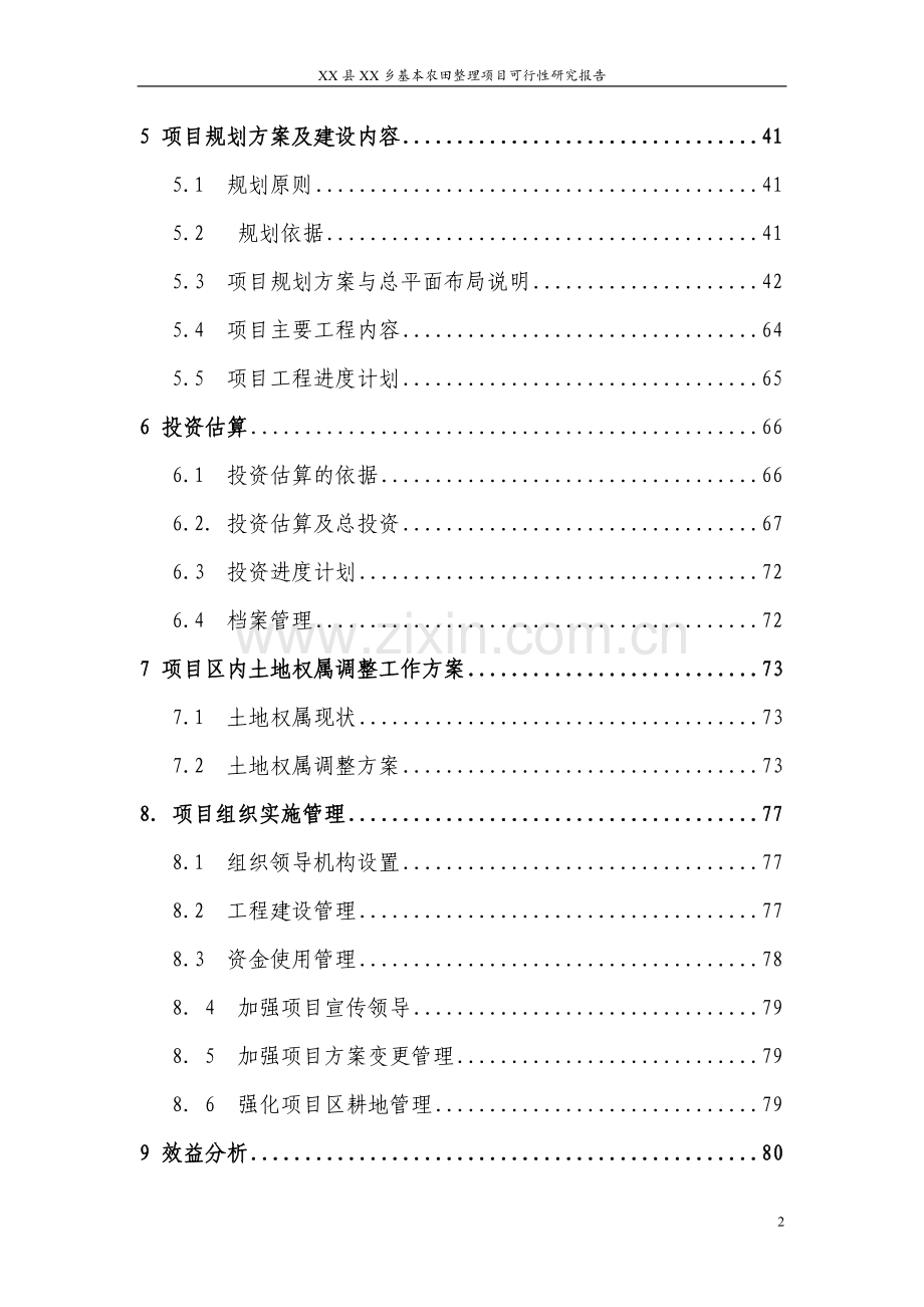 某乡基本农田整理项目可行性分析研究报告.doc_第2页