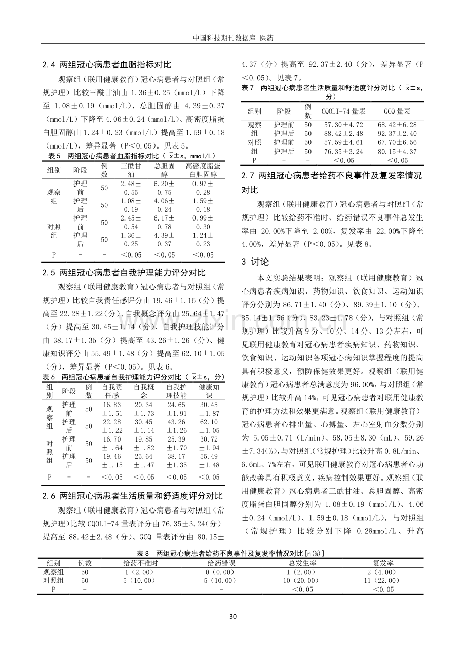 健康教育在冠心病患者预防保健和疾病控制中的作用分析.pdf_第3页