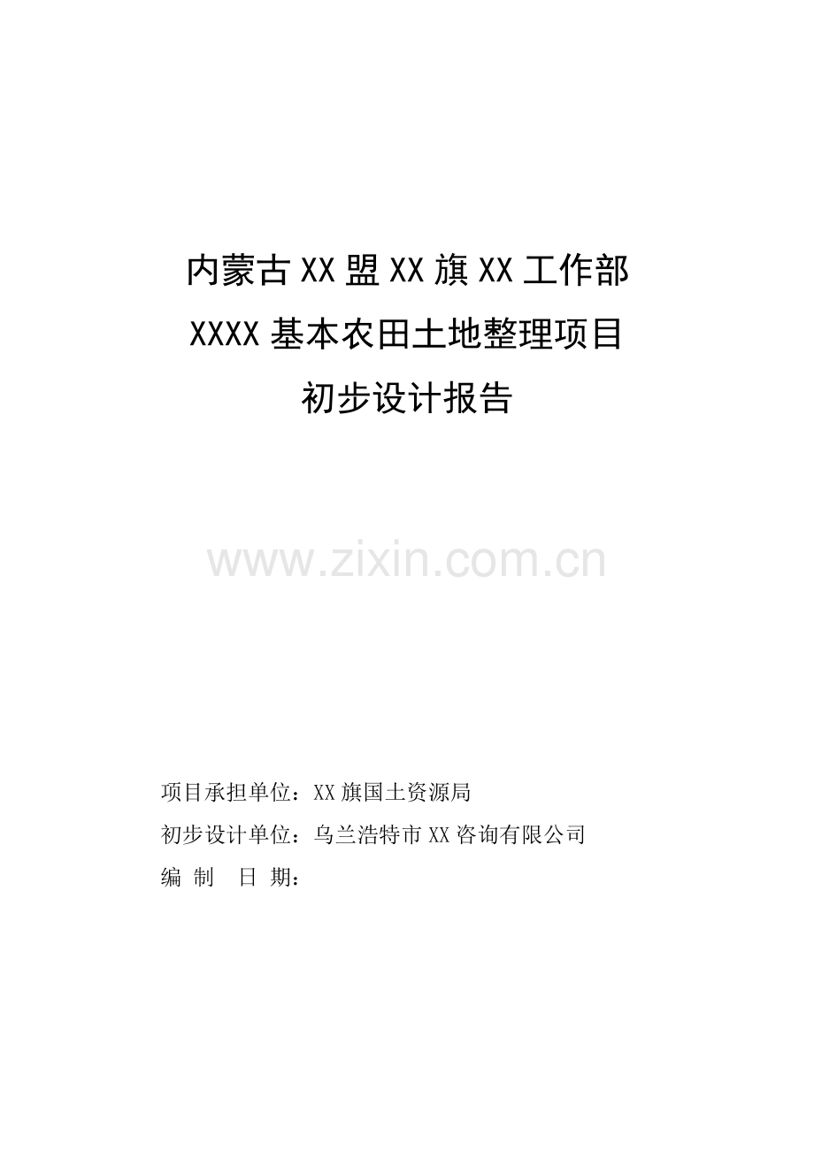 基本农田土地整理项目初步设计方案说明报告.doc_第1页