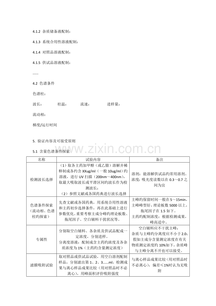 制剂仿制药HPLC含量方法验证方案.docx_第2页