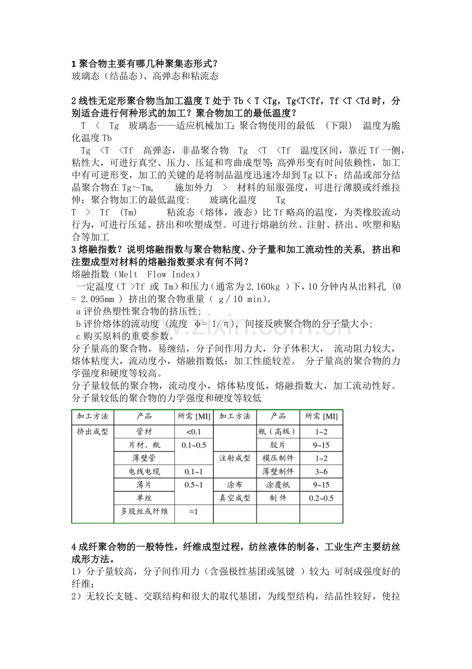 高分子材料成型加工原理-期末复习重点.doc_第1页