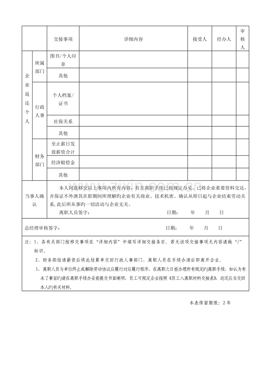 员工离职交接流程表.doc_第2页