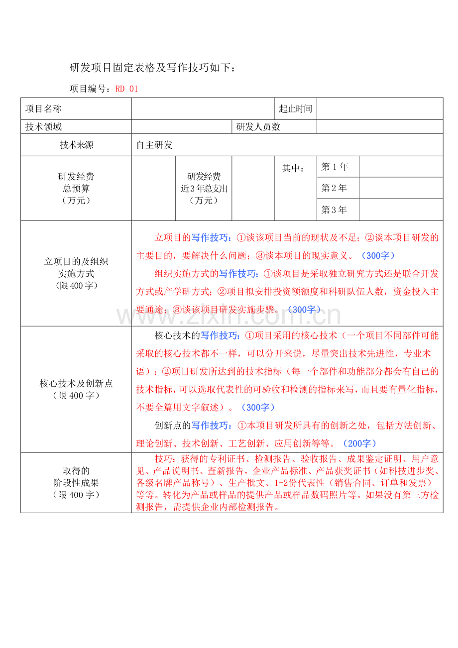 高企写作技巧(RD模板).doc_第1页