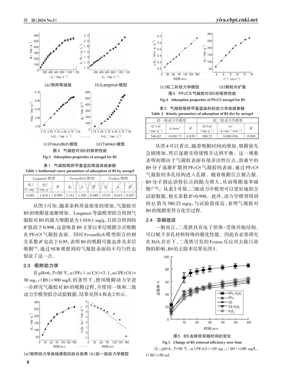 二茂铁改性壳聚糖气凝胶的制备及对甲基蓝染料的吸附降解性能.pdf_第3页