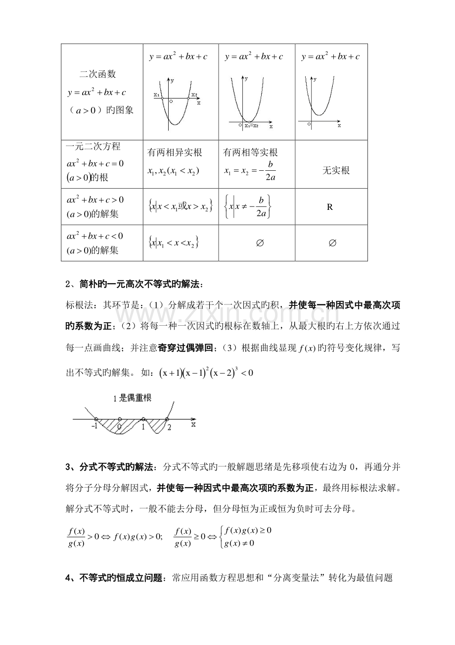 2023年高一下学期期末复习之必修五不等式知识点及主要题型讲义含解答.doc_第2页